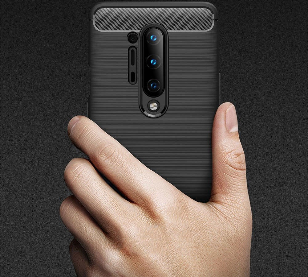 OnePlus 8 Pro Hoesje TPU Gebordsteld Blauw afbeelding 5