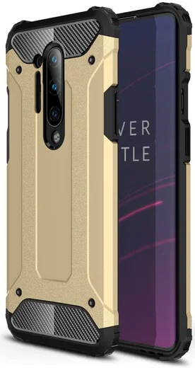 OnePlus 8 Pro Hoesje Shock Proof Hybride Back Cover Goud afbeelding 1