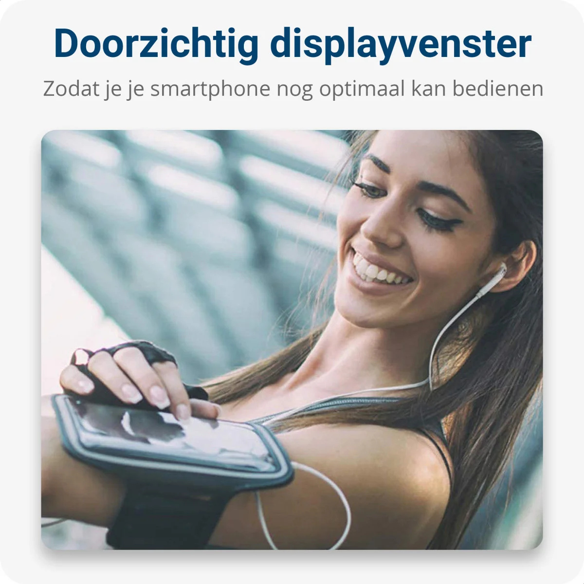 Universele Hardloop Armband en Sporthoesje voor Telefoons Groot Zwart afbeelding 5