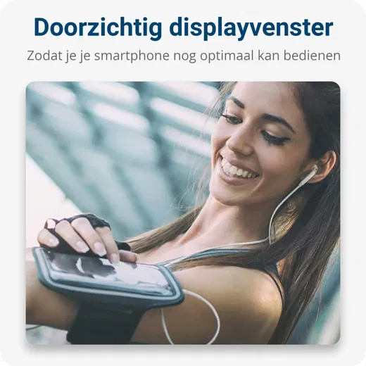 Universele Hardloop Armband en Sporthoesje voor Telefoons Groot Zwart afbeelding 5