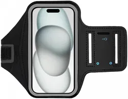 Universele Hardloop Armband en Sporthoesje voor Telefoons Groot Zwart afbeelding