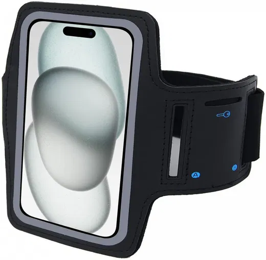 Universele Hardloop Armband en Sporthoesje voor Telefoons Groot Zwart afbeelding 7