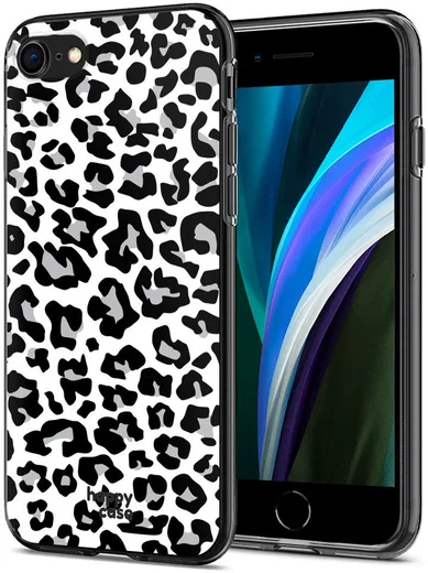 HappyCase iPhone SE 2020/2022 Hoesje Flexibel TPU Panter Print afbeelding 2