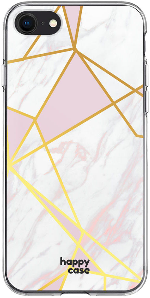 HappyCase iPhone SE 2020/2022 Hoesje Flexibel TPU Roze Marmer Print afbeelding 1