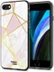 HappyCase iPhone SE 2020/2022 Hoesje Flexibel TPU Roze Marmer Print afbeelding 2