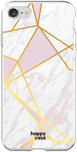 HappyCase iPhone SE 2020/2022 Hoesje Flexibel TPU Roze Marmer Print afbeelding 3