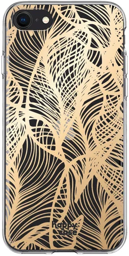 HappyCase Apple iPhone SE 2020 Hoesje Flexibel TPU Golden Leaves Print afbeelding 1