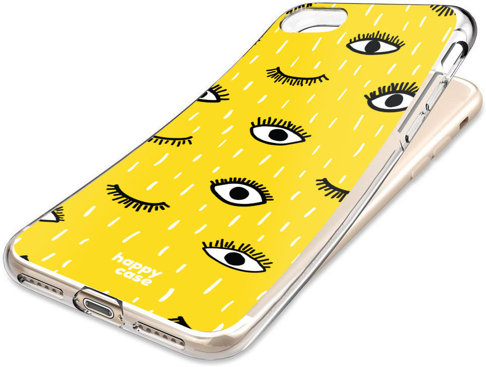 HappyCase iPhone SE 2020/2022 Hoesje Flexibel TPU Yellow Eye Print afbeelding 7