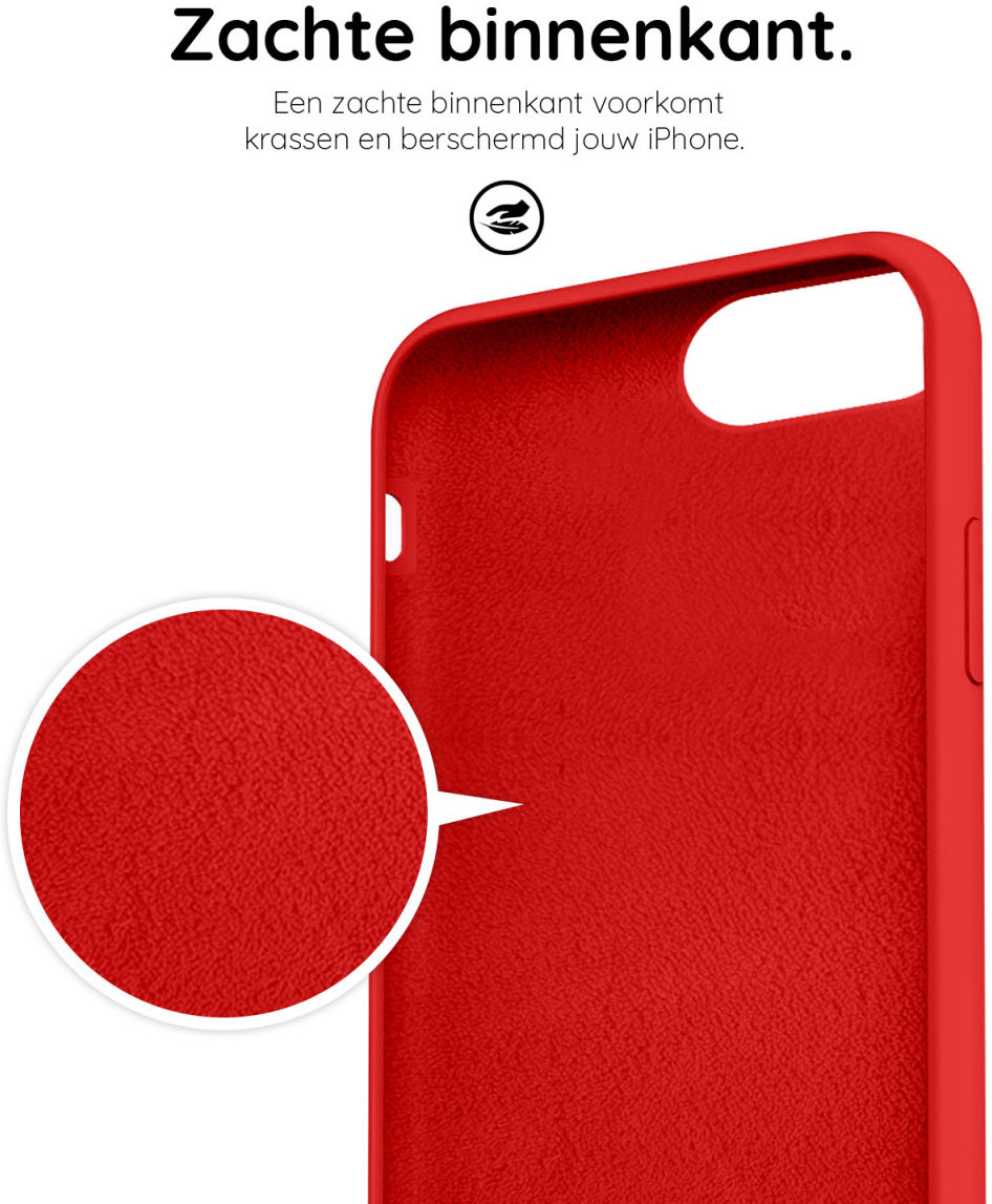 HappyCase iPhone SE 2020/2022 Hoesje Siliconen Back Cover Rood afbeelding 6