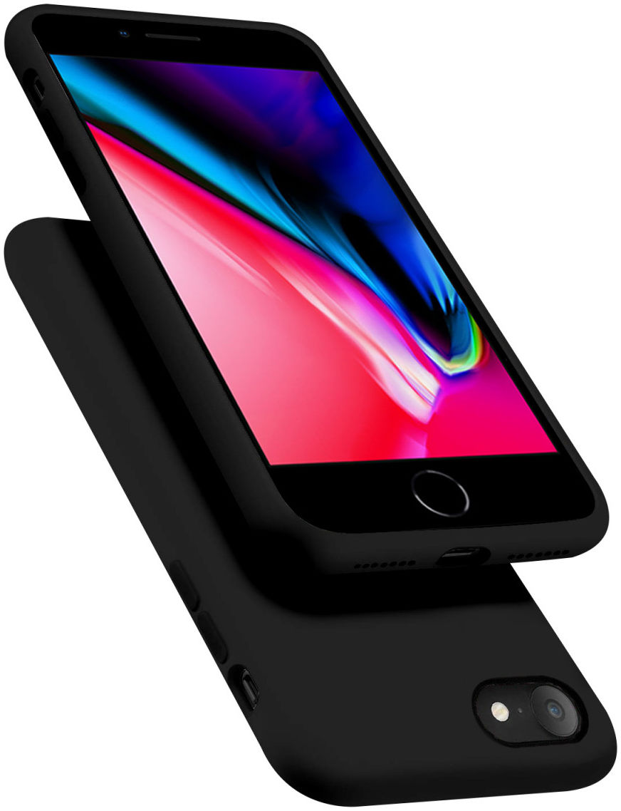 HappyCase iPhone SE 2020/2022 Hoesje Siliconen Back Cover Zwart afbeelding 2