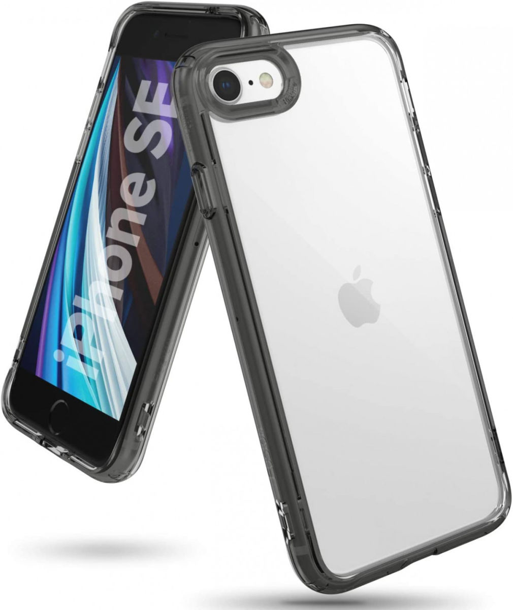 Ringke Fusion Apple iPhone SE (2020/2022) Hoesje Transparant/Zwart afbeelding 1
