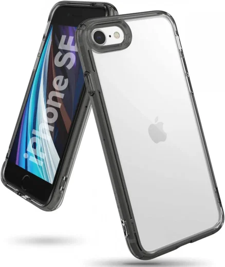 Ringke Fusion Apple iPhone SE (2020/2022) Hoesje Transparant/Zwart afbeelding 1