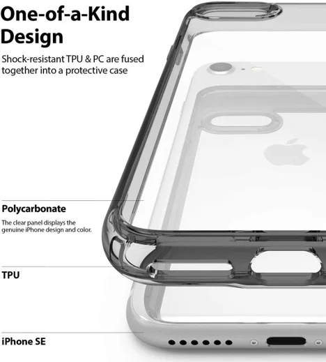 Ringke Fusion Apple iPhone SE (2020/2022) Hoesje Transparant/Zwart afbeelding 5