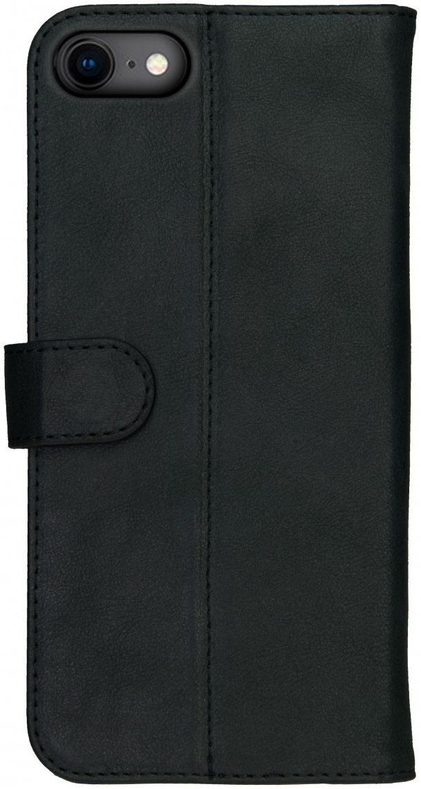 Rosso Deluxe iPhone SE (20/22) / 8 / 7 Hoesje Echt Leer Book Case Zwart afbeelding 4