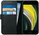 Rosso Deluxe iPhone SE (20/22) / 8 / 7 Hoesje Echt Leer Book Case Zwart