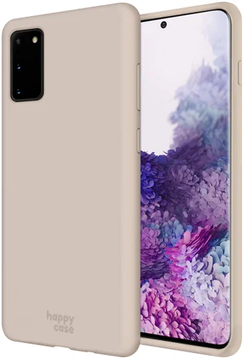 HappyCase Samsung Galaxy S20 Hoesje Siliconen Back Cover Beige afbeelding 1