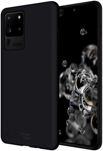 HappyCase Samsung Galaxy S20 Ultra Hoesje Siliconen Back Cover Zwart afbeelding 1