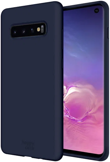 HappyCase Galaxy S10 Plus Hoesje Siliconen Back Cover Donker Blauw afbeelding 1