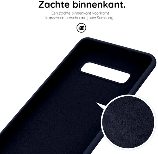 HappyCase Galaxy S10 Plus Hoesje Siliconen Back Cover Donker Blauw afbeelding 7