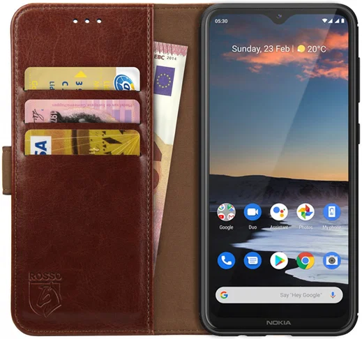 Rosso Element Nokia 5.3 Hoesje Book Cover Bruin afbeelding 1