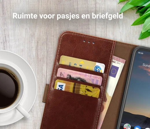 Rosso Element Nokia 5.3 Hoesje Book Cover Bruin afbeelding 9
