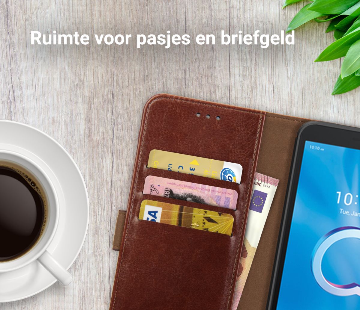 Rosso Element Alcatel 1B 2020 Hoesje Book Cover Bruin afbeelding 8