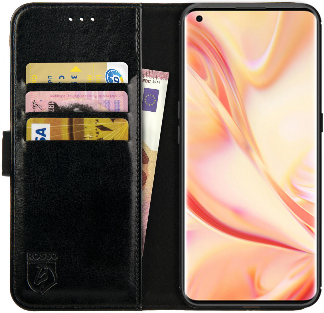 Rosso Element Oppo Find X2 Pro Hoesje Book Cover Zwart afbeelding 1