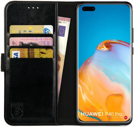 Rosso Element Huawei P40 Pro Hoesje Book Cover Zwart afbeelding 1