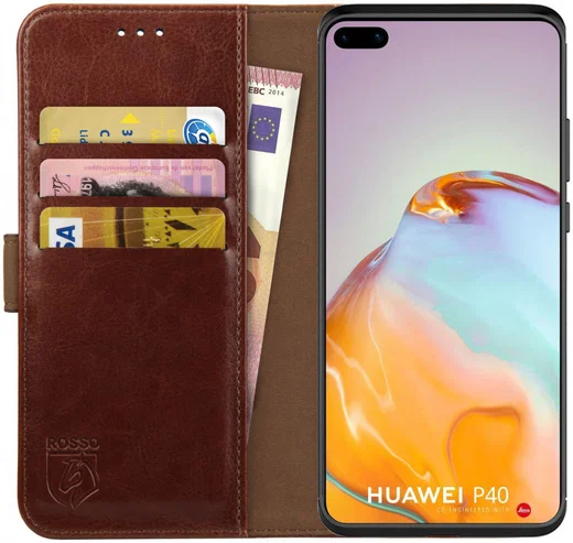 Rosso Element Huawei P40 Hoesje Book Cover Bruin afbeelding 1
