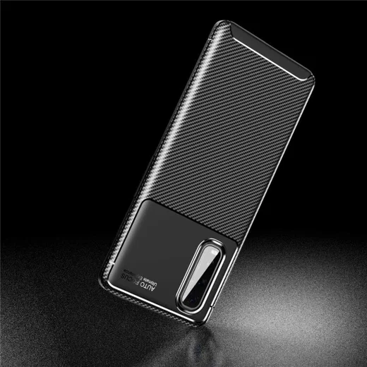 Oppo Find X2 Siliconen Carbon Hoesje Zwart afbeelding 3