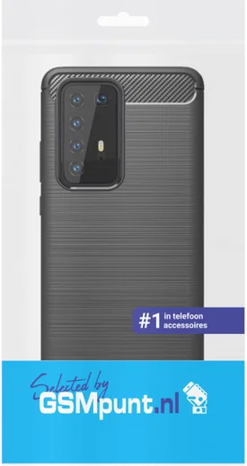 Huawei P40 Pro Hoesje Geborsteld TPU Zwart afbeelding 3
