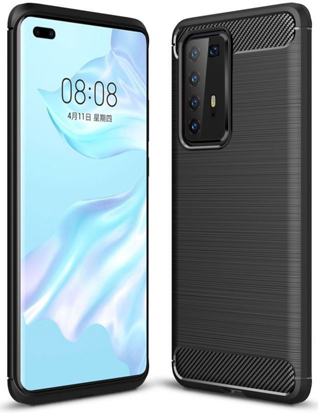 Huawei P40 Pro Hoesje Geborsteld TPU Zwart afbeelding 1