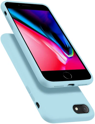 HappyCase iPhone SE 2020/2022 Hoesje Siliconen Back Cover Blauw afbeelding 2