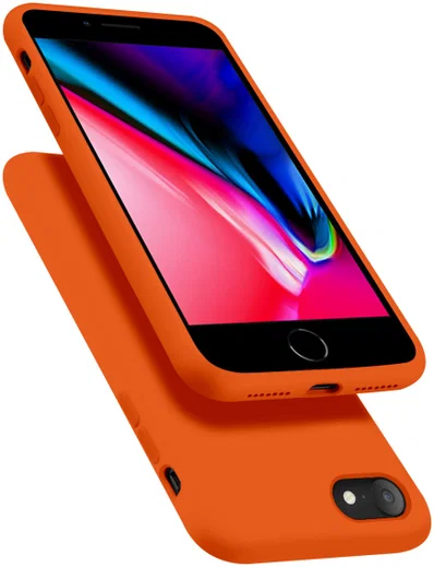 HappyCase iPhone SE 2020 Hoesje Siliconen Back Cover Oranje afbeelding 2
