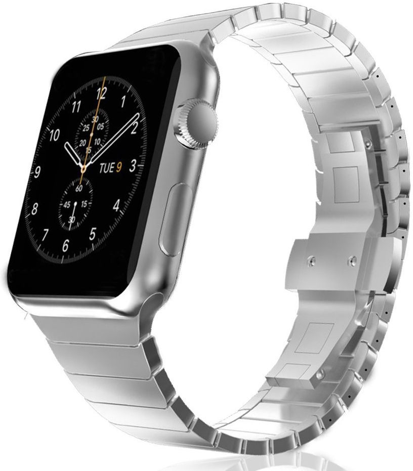 Apple Watch 1-10/SE/Ultra 49/46/45/44/42MM Bandje Schakelband RVS Zilver afbeelding 1