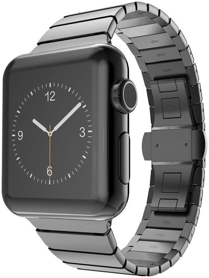 Apple Watch Bandje - 1-10/SE - 42/41/40/38MM - Schakelband - RVS - Zwart afbeelding 1