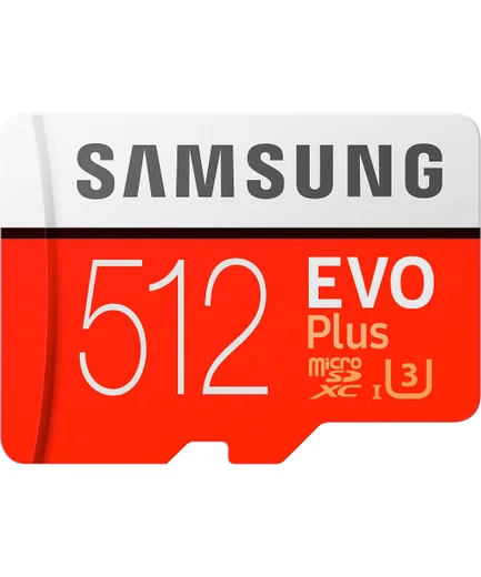Samsung EVO Plus MicroSDXC Geheugenkaart met Adapter 512GB Rood afbeelding 1