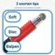 Universele Stylus Pen Voor Telefoon Tablet en iPad Met 3 Tips Rood afbeelding 3