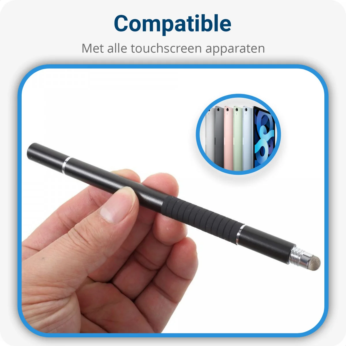 Universele Stylus Pen Voor Telefoon Tablet en iPad Met 3 Tips Zwart afbeelding 2