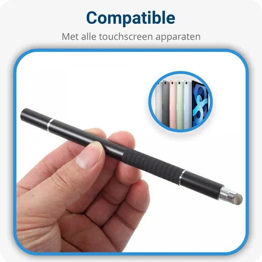 Universele Stylus Pen Voor Telefoon Tablet en iPad Met 3 Tips Zwart afbeelding 2