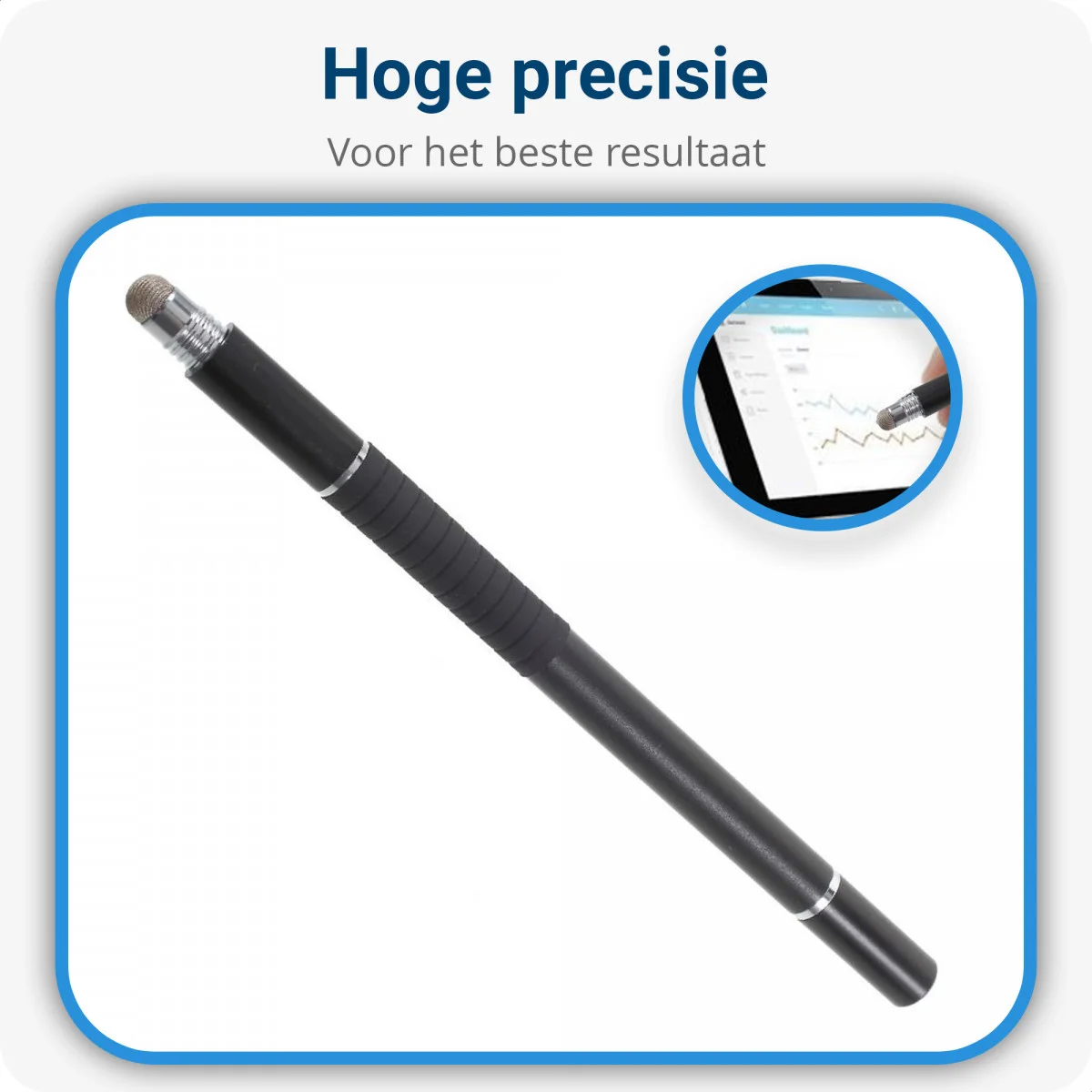 Universele Stylus Pen Voor Telefoon Tablet en iPad Met 3 Tips Zwart afbeelding 4