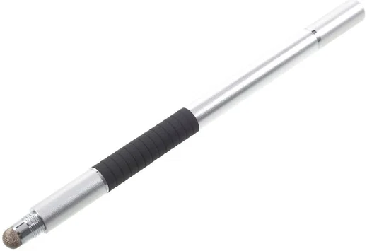 Universele Stylus Pen 3 Koppen voor Smartphone - Tablet – iPad Zilver afbeelding 1