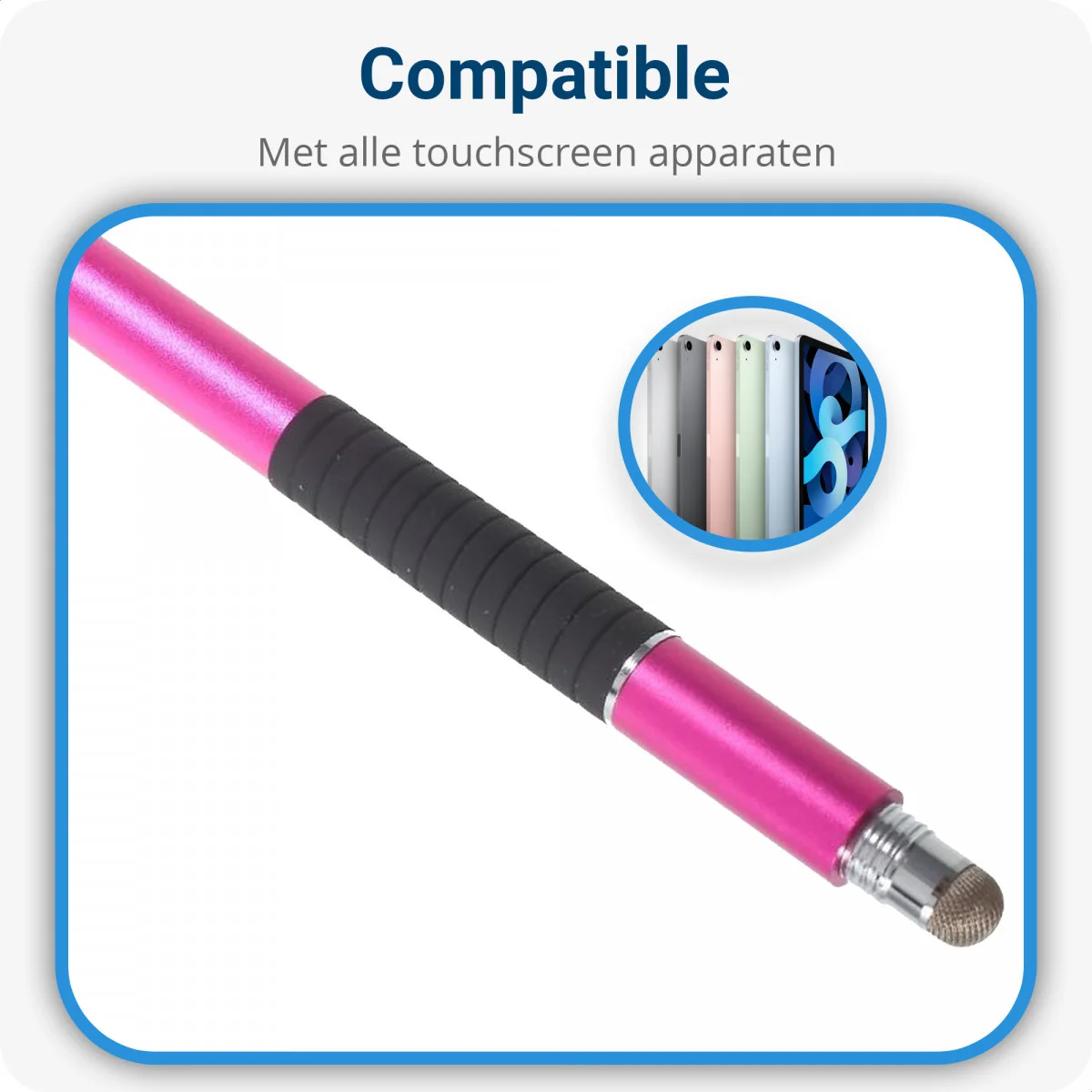 Universele Stylus Pen Voor Telefoon Tablet en iPad Met 3 Tips Roze afbeelding 2