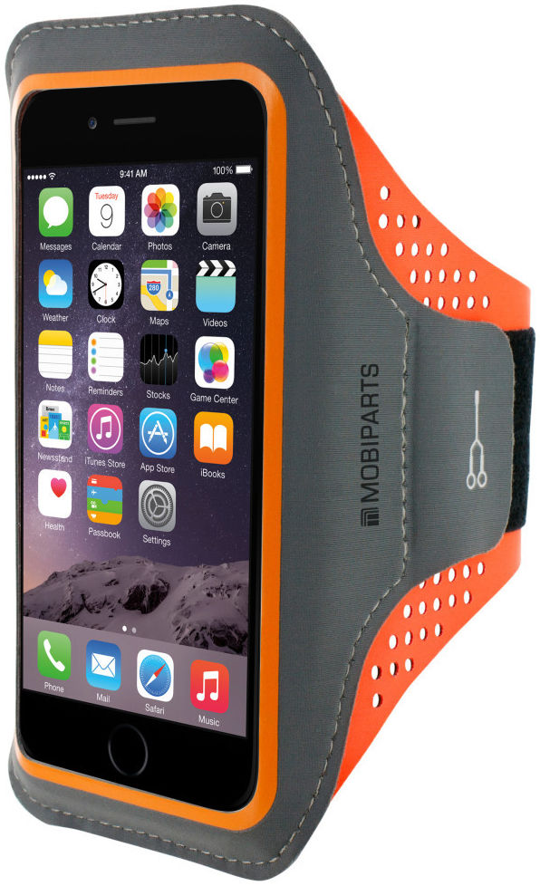 Mobiparts Comfort Fit Armband iPhone 8 / 7 / 6 Plus Sporthoesje Oranje afbeelding 1