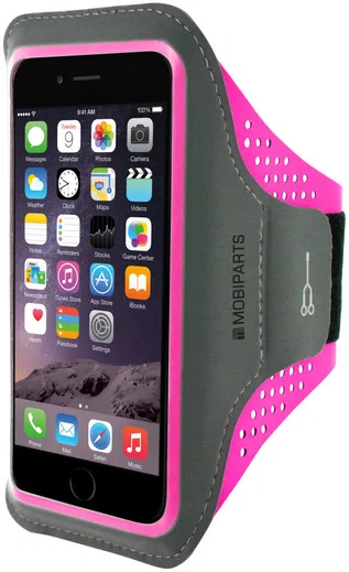 Mobiparts Comfort Fit Armband iPhone 8 / 7 / 6 Plus Sporthoesje Roze afbeelding 1