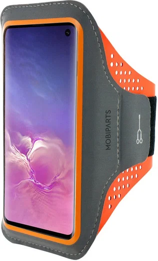 Mobiparts Comfort Fit Armband Samsung Galaxy S10 Sporthoesje Oranje afbeelding 1