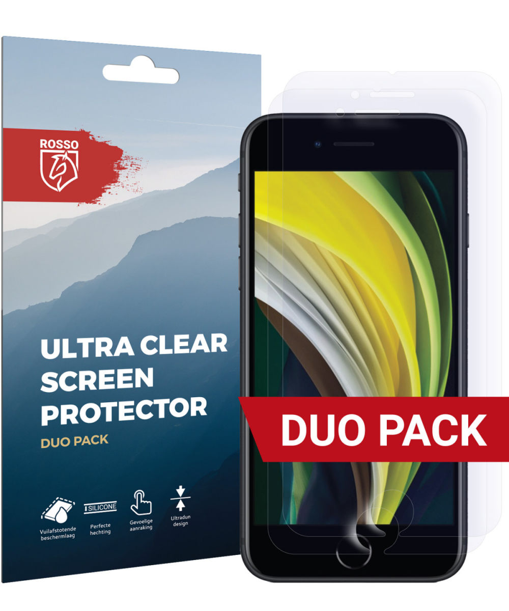 Rosso iPhone SE 2020 / 2022 Ultra Clear Screen Protector Duo Pack afbeelding 1