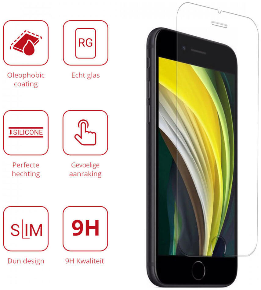 Rosso Apple iPhone SE 2020 / 2022 Tempered Glass Screen Protector afbeelding 2