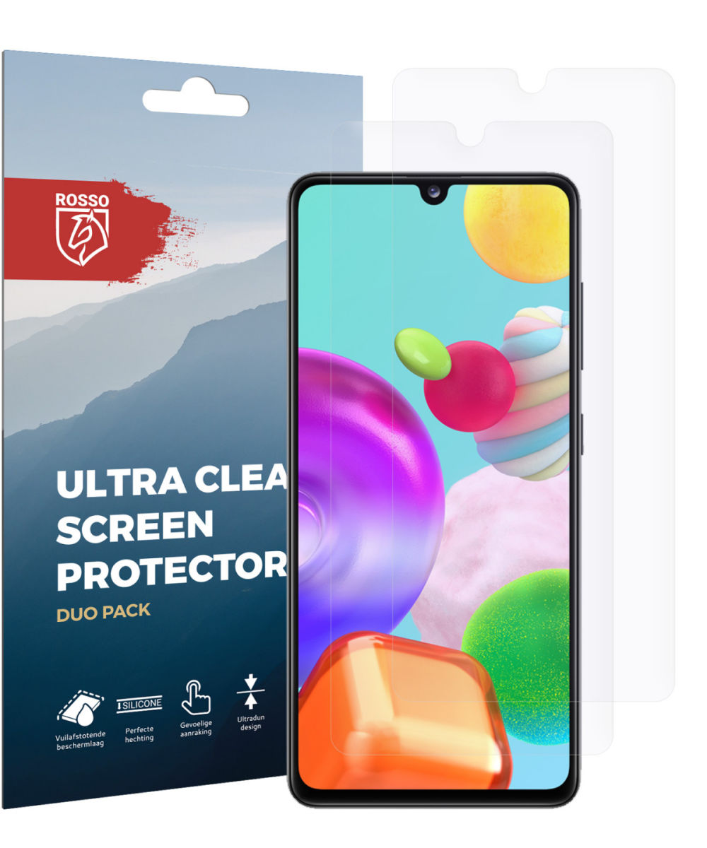 Rosso Samsung Galaxy A41 Ultra Clear Screen Protector Duo Pack afbeelding 10