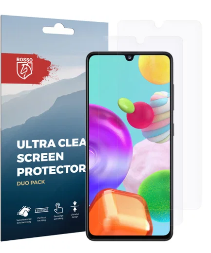 Rosso Samsung Galaxy A41 Ultra Clear Screen Protector Duo Pack afbeelding 10